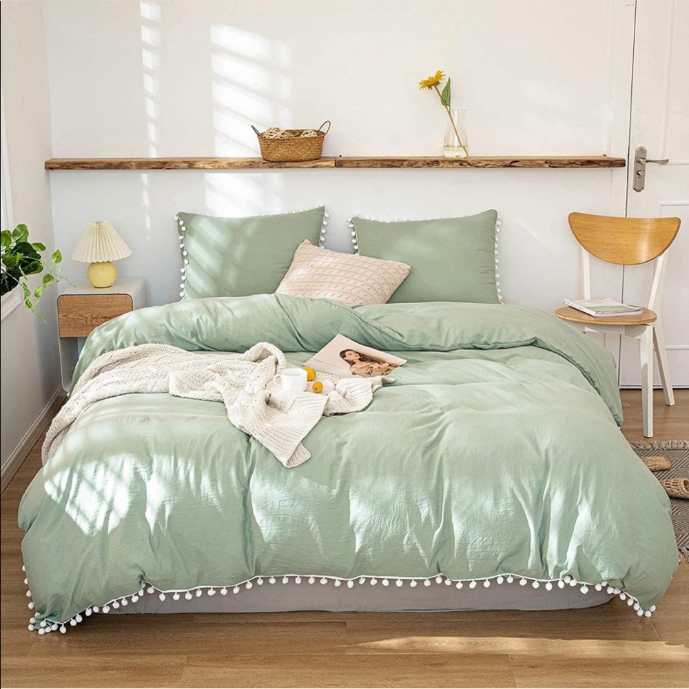 NEW✨TWIN Boho light green duvet cover